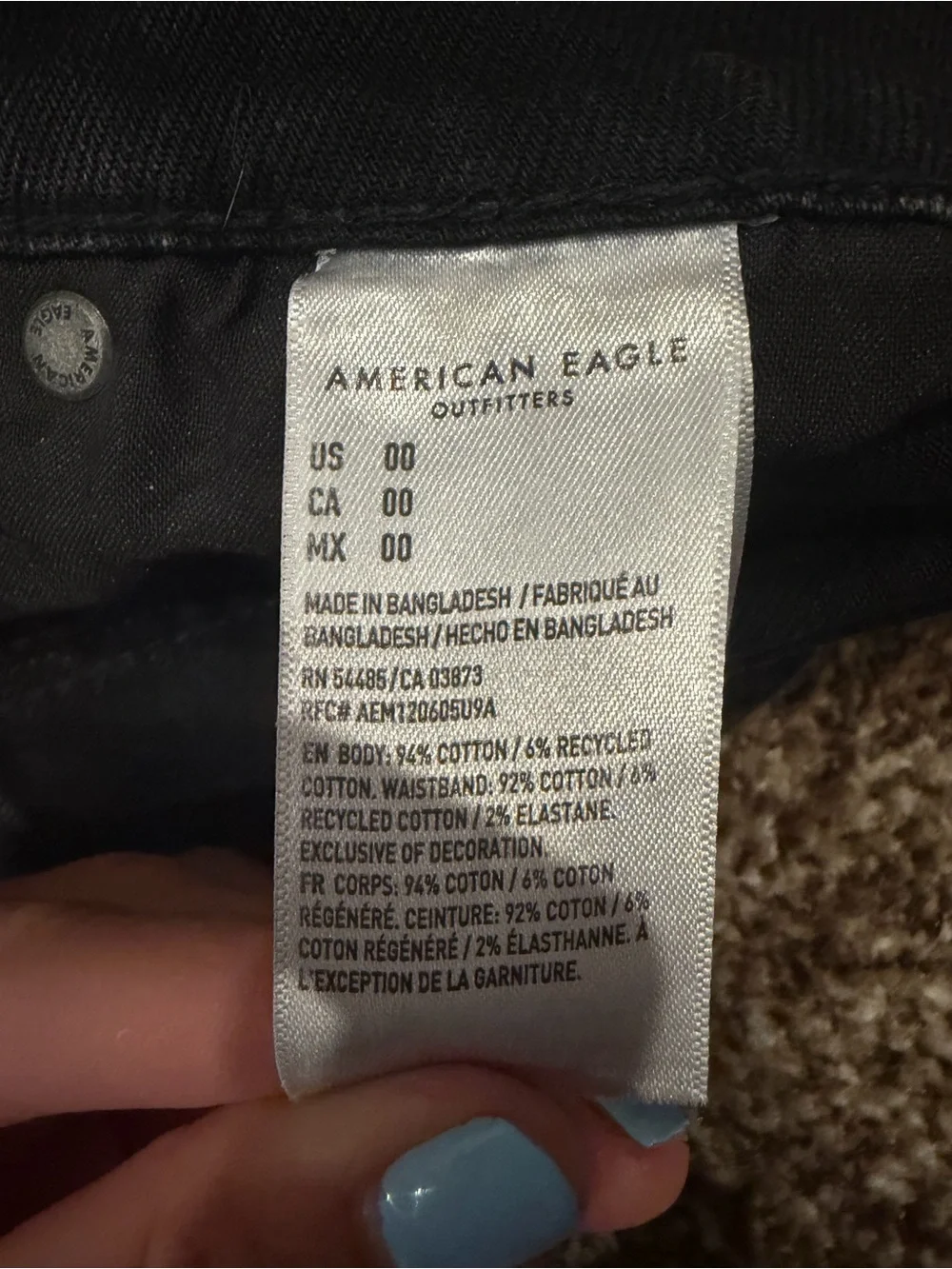 American Eagle Outfitters Black Distressed Denim Shorts
